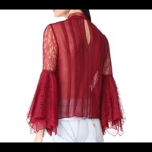 ALICE & OLIVIA Ivy silk-chiffon floral-lace blouse